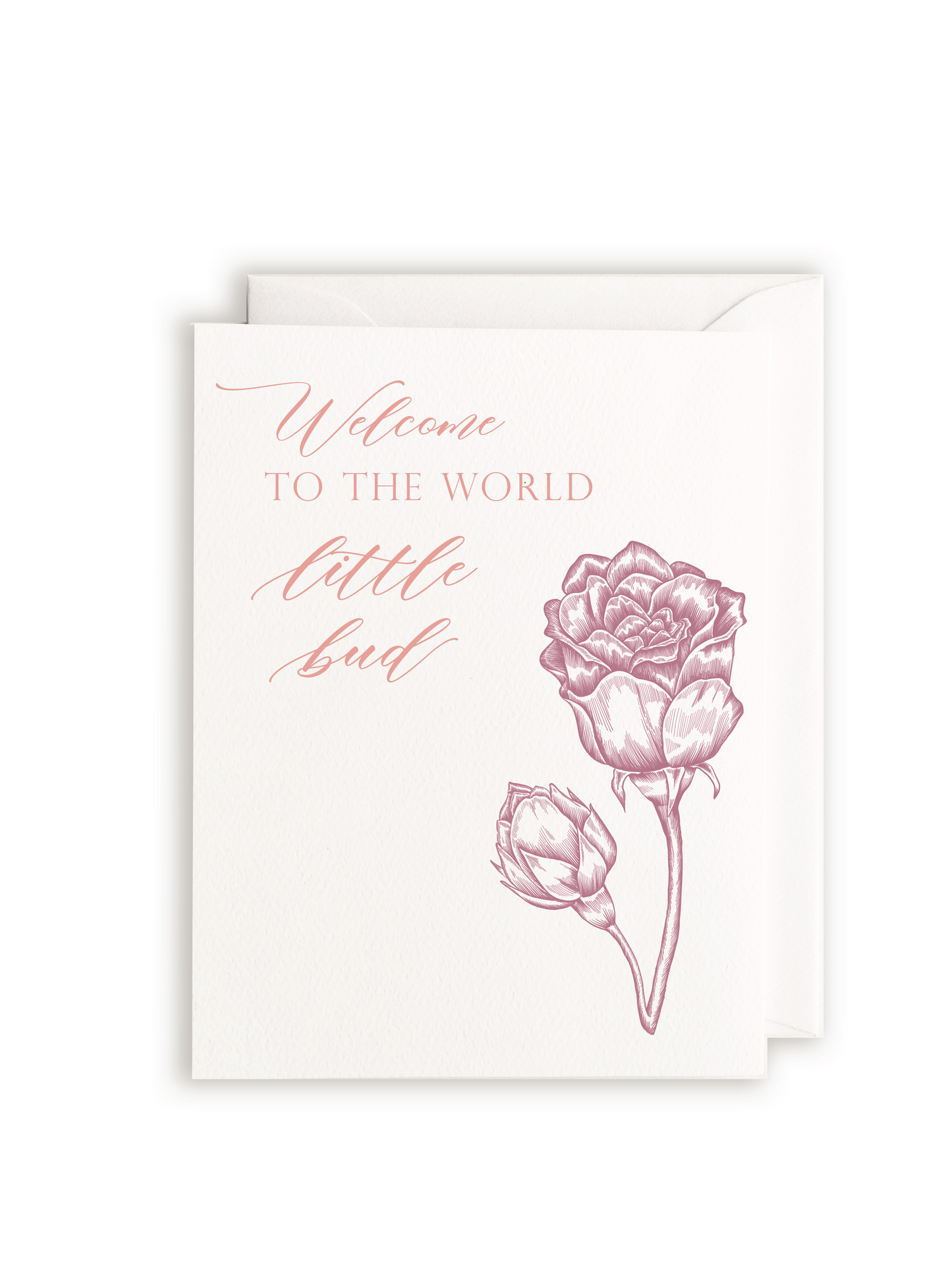 Welcome To The World Little Bud Letterpress Greeting Card-Rust Belt Love Paperie
