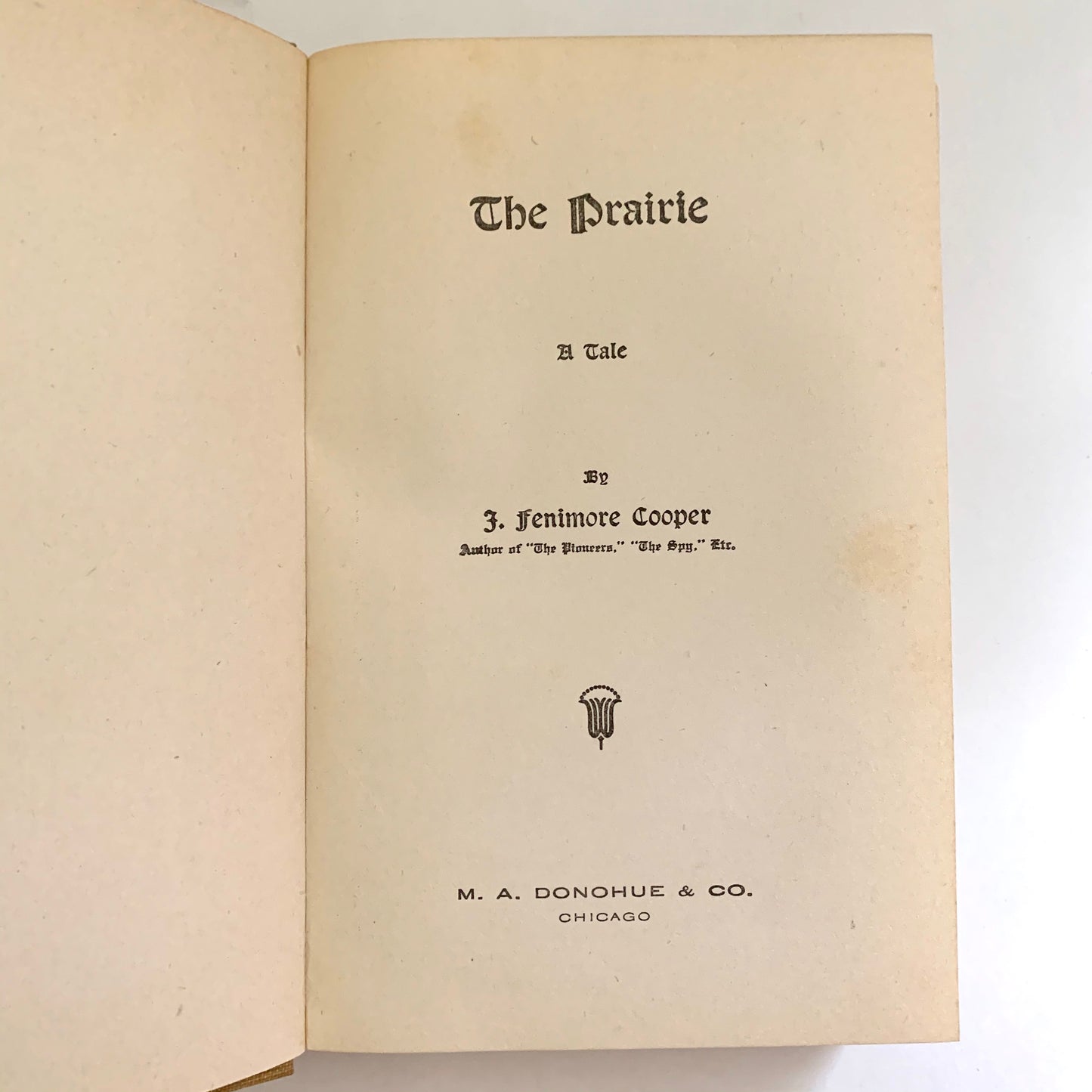 Vintage Book- The Prairie by J. Fenimore Cooper